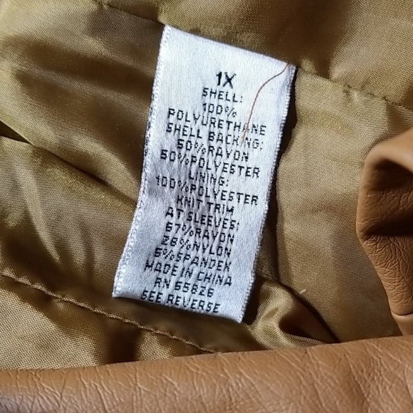 EUC Kate & Mallory Convertible Cognac Leather Vest Moto Jacket Perforated Detail - Picture 15 of 15